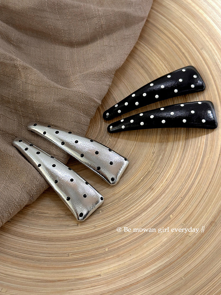 French Retro Polka Dot Hair Clip for Women 2025 New High-End Side Fringe Hair Clip Versatile Hairpin Hair Accessory