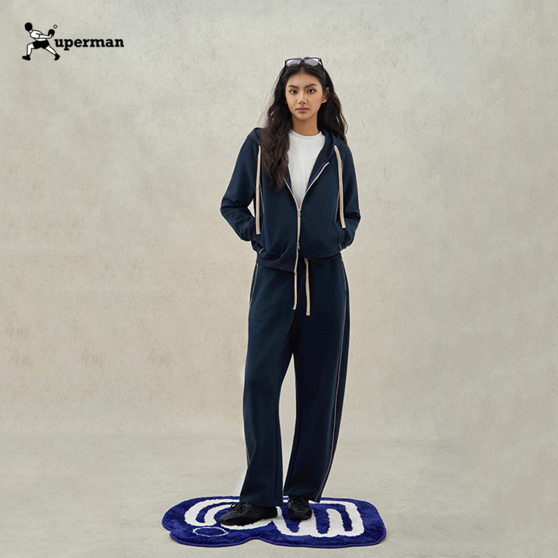 Xuperman Cloud-Soft Relaxed Casual Sports Suit Double Zipper Sweatshirt Cardigan Jacket Curved Sweatpants Couple Xuperman Cloud-Soft Relaxed Casual Sports Suit Double Zipper Sweatshirt Cardigan Jacket Curved Sweatpants Couple