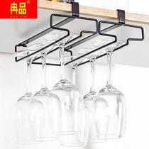 Free Punching home Upside Down Red Wine Glass Shelf Wine Cabinet High Foot Cup Rack Wine Glass Shelf Creative Home Hanging Wine Glass Shelf