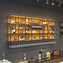 Wall-mounted wine cabinet Chuangmei Bar Industrial Style Iron Wine Cabinet Restaurant Wine Rack Bar Wine Display Rack Wall-mounted