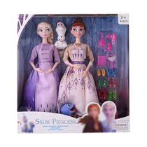 Dress Up Ice and Snow Princess Romance 2 Doll Baraisa Elsabi Doll Girls Toy Set