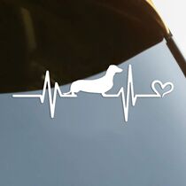 Heartbeat Dachshund Dog Die-Cut Vinyl Decal Car er Waterproo