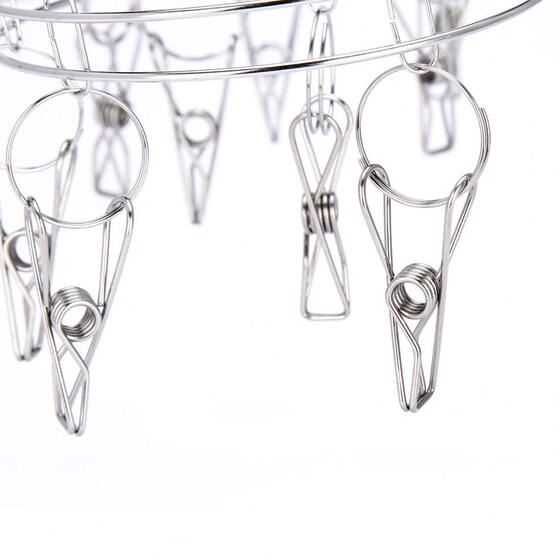 不锈钢多功能宝宝挂钩夹子内衣袜架防风婴儿衣服儿童晒晾圆盘衣架