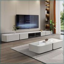 Rock Plate TV Cabinet Tea Table Combinaison Modern Minimalist Style Légère Lavish Home Living Room Size Family New Arrivée Cabinet