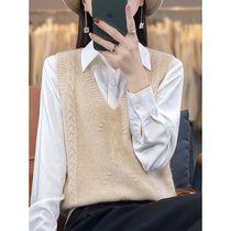 Wool knitted waistcoat for ladies waistcoat 2023 spring and