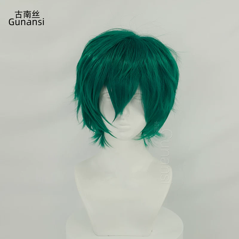 古南丝 Green short wig, corn tea, cosplay