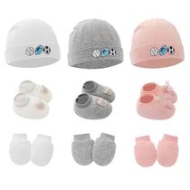 1-3pcs Cute Baby Hat Newborn Beanie Hats Ball Embroidery Bon