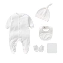 New Born Baby Bodysuits 5pcs Set Cotton Solid Unisex Baby Gi