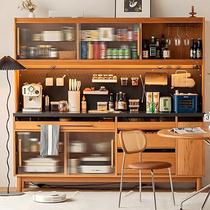 Zeus sideboard multifunctional storage cabinet Copenhagen cherry solid wood slate restaurant integrated wall storage cabinet
