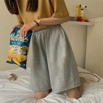 Women Shorts Summer Drawstring Wide Leg Sweat Short High