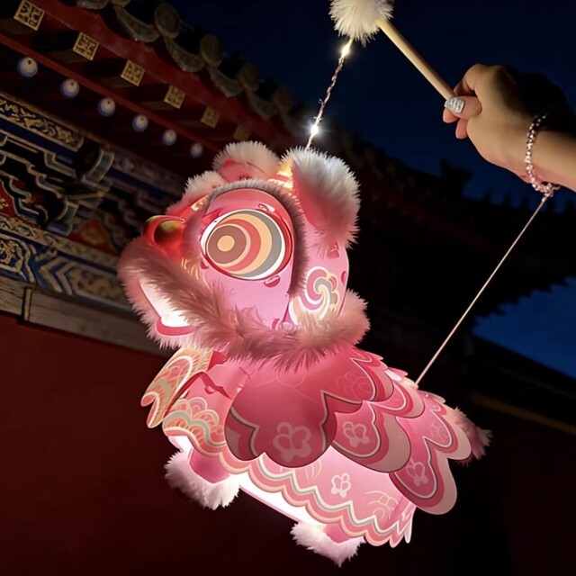 New Year, Spring Festival, New Year's Day, Year of the Horse 2026, Chinese Style Lion Lanterns, Handmade DIY Materials for Children, Lion Lanterns
