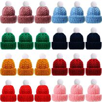 10-20pcs Mini Knitting Hats Christmas Mini Knitting Doll Hat