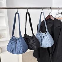 Thailand GW denim bag 2024 new casual shopping bag shoulder bag large capacity tote bag trendy ladies shoulder bag