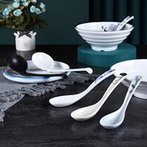 10 imitation porcelain 701 plastic spoon anti-fall commercial restaurant imitation spoon porcelain hook spoon long handle spoon soup melamine small