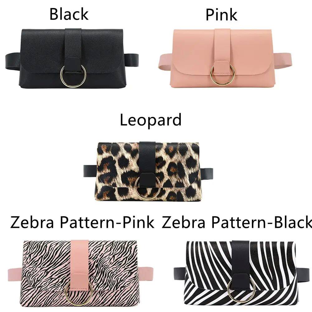 Клатч mini waist bag 2 in 1 leopard stripe coin purse ladies belt