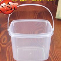 Water square plastic bucket square ◆ New shape ◆ Product four bucket transparent with lid transparent square small bucket plastic Z material small color