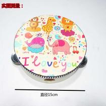 Childrens tambourine wooden kindergarten teacher performance tambourine Orff instrument baby hand drum