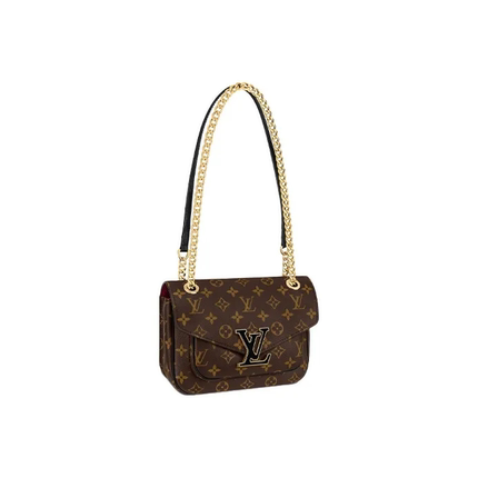 9.9/9.5新Louis Vuitton/路易威登passy老花满印女款中号邮差包