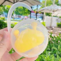 Original Mabel small mushroom teether box storage box baby portable chewing gum pacifier box can be hung with a stroller