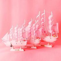 M1612 Creative Pink Girly Sailing Wooden 24CM Sailing Crafts Student Gift Desk Ornament