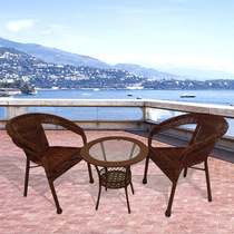 Leisure outdoor balcony rattan chair three-piece set Rattan combination table and chair Courtyard leisure table and chair