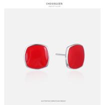 Red rubber earrings for women in the year of birth Korean version irregular simple niche design earrings personalized earrings