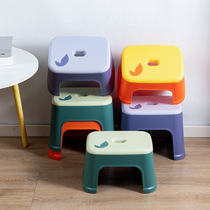 Household double-layer adult plastic stool thickened small bench childrens low stool stackable storage stool shoe changing stool
