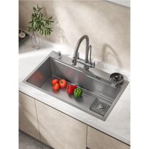 Jomoo Nano Gun Gray Sink Large Single Slot Kitchen Stainless Steel Handmade Vegetable Basin Washing Pool Under Counter Basin Home