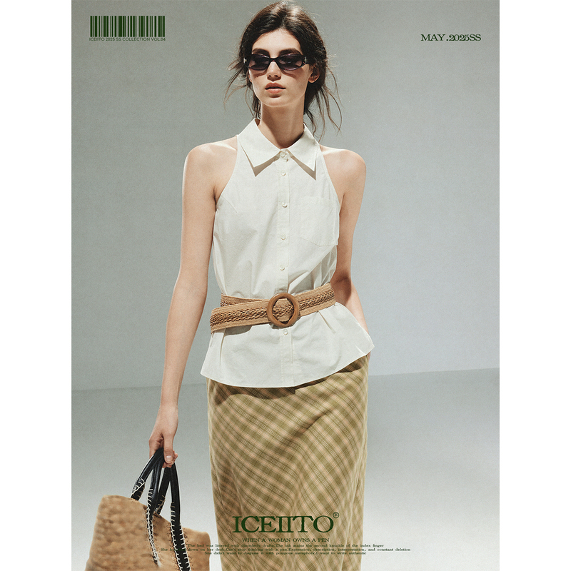 Iceiito*Frankenstein* White Imported Paper-Feel Cotton Basic Sleeveless Vest Shirt