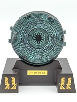 Guangxi Zhuang Bronze Drum 18cm vertical base gift for leading units foreign affairs ornaments national characteristics gifts