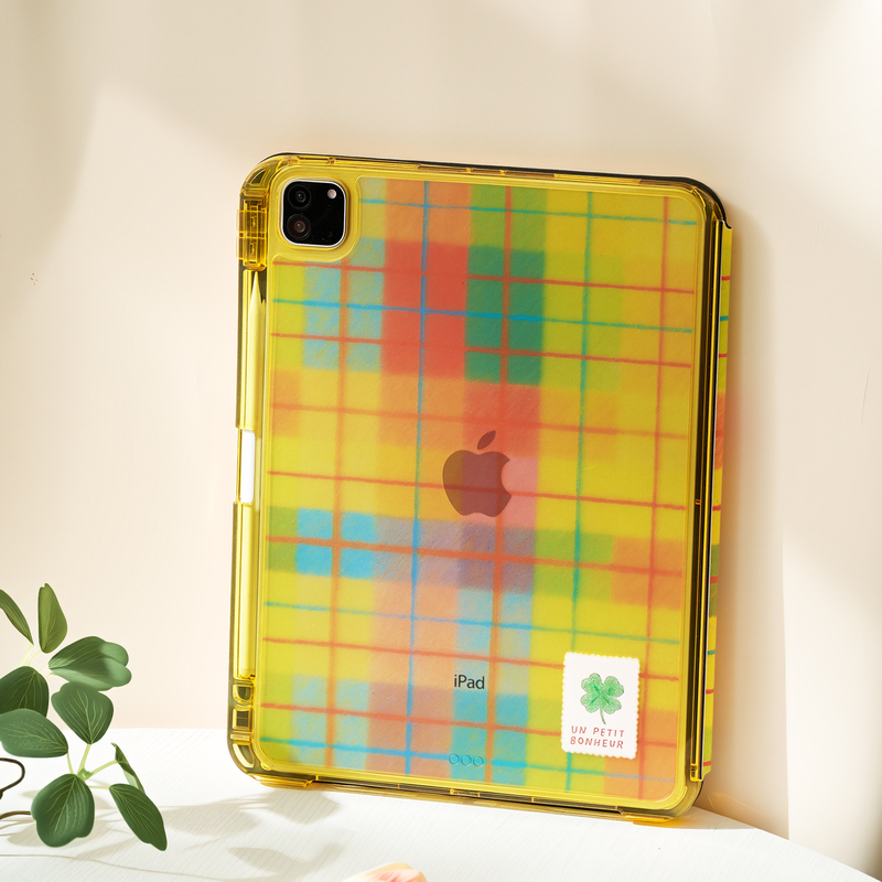 Yellow Plaid Case Suitable for Apple iPad Air 7 Protective Cover, Tablet Case for Air 6, Acrylic Pro 11 with Pen Slot, Y+ Tri-Fold 10Th Generation 7/8/9 Anti-Bend, Thick, Anti-Drop, Pull-Out Detachable, Fresh Style Yellow Plaid Case Suitable for Apple iPad Air 7 Protective Cover, Tablet Case for Air 6, Acrylic Pro 11 with Pen Slot, Y+ Tri-Fold 10Th Generation 7/8/9 Anti-Bend, Thick, Anti-Drop, Pull-Out Detachable, Fresh Style