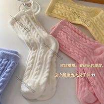 Water-proof mink velvet socks for women in autumn and winter thick and warm plus velvet mid-tube socks floor home sleeping QMR sleeping stockings breathable