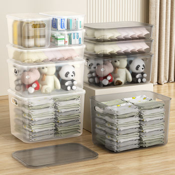 Transparent storage box desktop living room kitchen miscellaneous basket