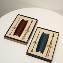 Tea then three sets of copper suit light and luxurious teaspoon teaspoon tea Tea needle Tea dialing high-end utiliturious utiliturg tea with tea accessories