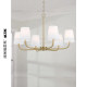 All-Copper American-Style Minimalist Retro Villa Dining Room Chandelier, Living Room Bedroom Dining Table Chandelier, Designer-Recommended Chandelier for High Ceilings