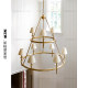 American Style Vc1:1-Classic All-Copper Living Room Chandelier, Classic Retro Ring Designer Villa Dining Room Lighting Fixtures