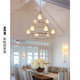 American Style Vc1:1-Classic All-Copper Living Room Chandelier, Classic Retro Ring Designer Villa Dining Room Lighting Fixtures