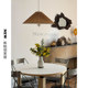 Danish Designer Nordic Modern 1972 Vintage French Retro Pendant Light for Dining Room and Study, Linen Bamboo Lampshade
