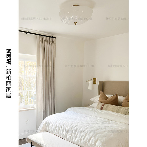 Vc1:1-Rosehill All-Copper American-Style Bedroom, Study, Living Room, Entrance, Hallway, Bathroom Cloud Glass Ceiling Lamp