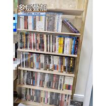 Dust-proof solid wood CD rack wood containing creative show shelf DVD disc film shelf disc cabinet box record holder