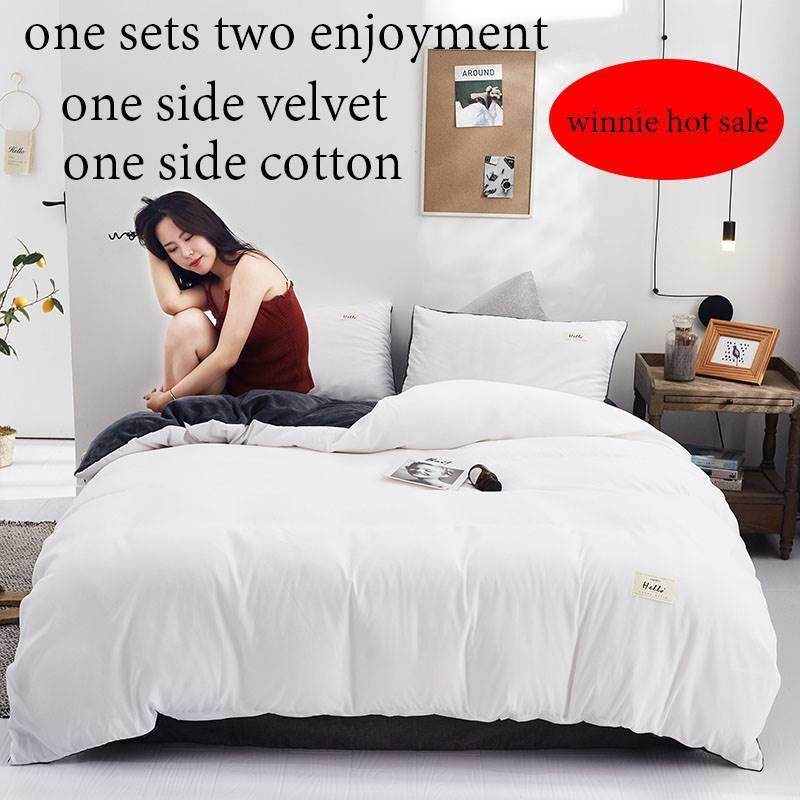 bedsheet sets bed sheet duvet cover set white bedding 4setTaobao