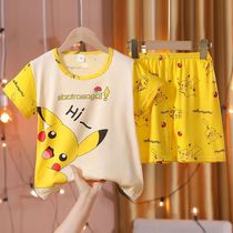 Spring Summer Thin Childrens Pajamas Pikachu Boys And Girls