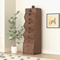 Nordic medieval solid wood chest of drawers bedroom storage locker entrance cabinet snack side cabinet bedside table set wood