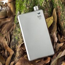 Keith铠斯纯钛小酒壶户外精致露营金属方形酒壶白酒壶送纯钛漏斗