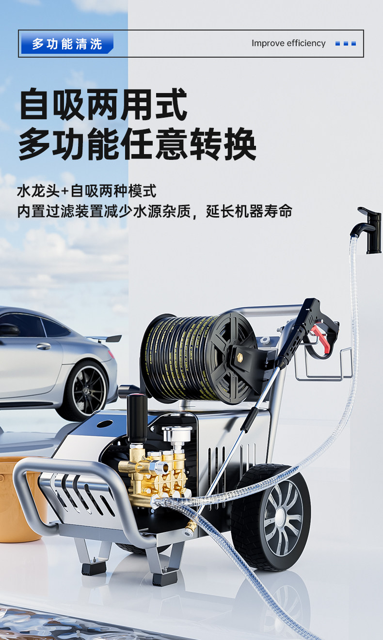 Автомойка 黑猫380v商用洗车机洗车店220v大功率超高压养殖场清洗机水枪水泵