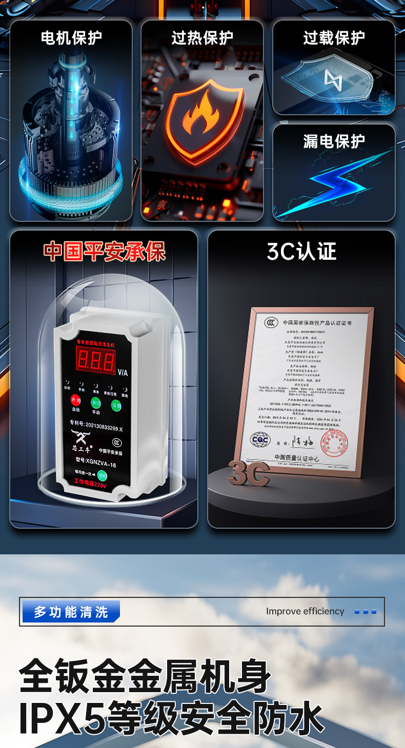 Автомойка 黑猫380v商用洗车机洗车店220v大功率超高压养殖场清洗机水枪水泵