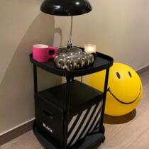 Nordic coffee table living room sofa side table side cabinet corner table bedside small square table with wheels small apartment side table