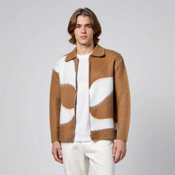 Autumn and winter new college style age-reducing contrasting color zipper sweater jacket men's lazy style brushed knitted cardigan Autumn and winter new college style age-reducing contrasting color zipper sweater jacket men's lazy style brushed knitted cardigan