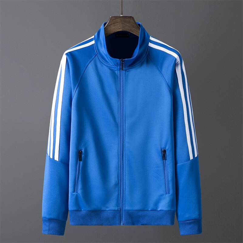 Klein Blue Three-Stripe Stand-Up Collar Sports Jacket for Men 2026 Spring and Autumn New Student School Uniform Cardigan Sweatshirt