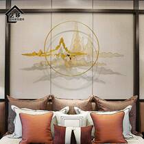 Model room living room wall decoration bedroom restaurant three-dimensional pendant light luxury modern Chinese stainless steel metal wall decoration